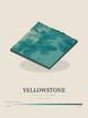 Yellowstone — Terrain Relief print in Alpine Teal