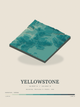 Yellowstone — Terrain Relief print in Alpine Teal