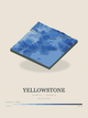 Yellowstone — Terrain Relief print in Ultramarine