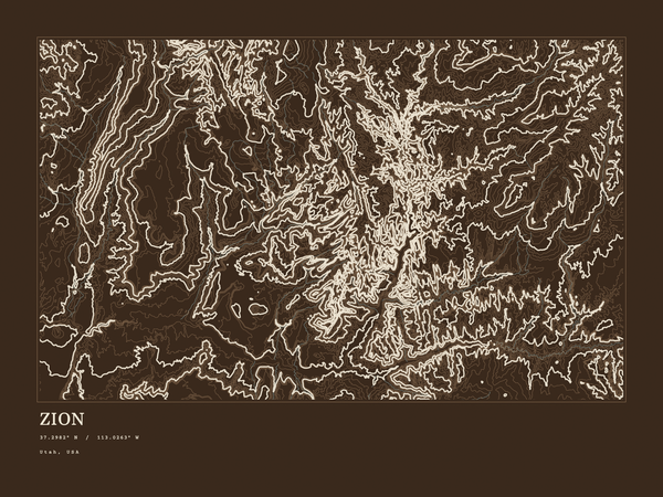Zion — Ink print in Atlas Dark (landscape)