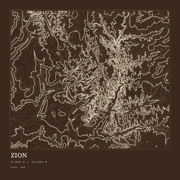Zion — Ink print in Atlas Dark (square)