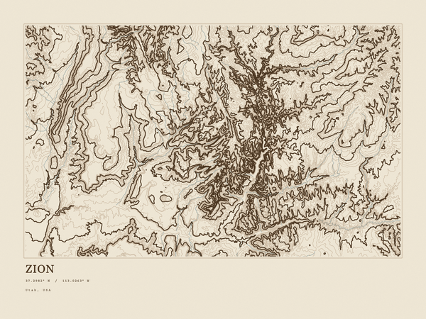 Zion — Ink print in Atlas Light (landscape)
