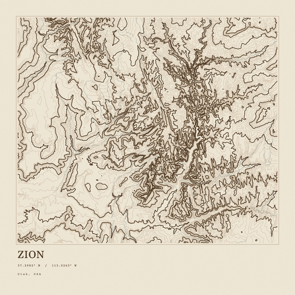 Zion — Ink print in Atlas Light (square)