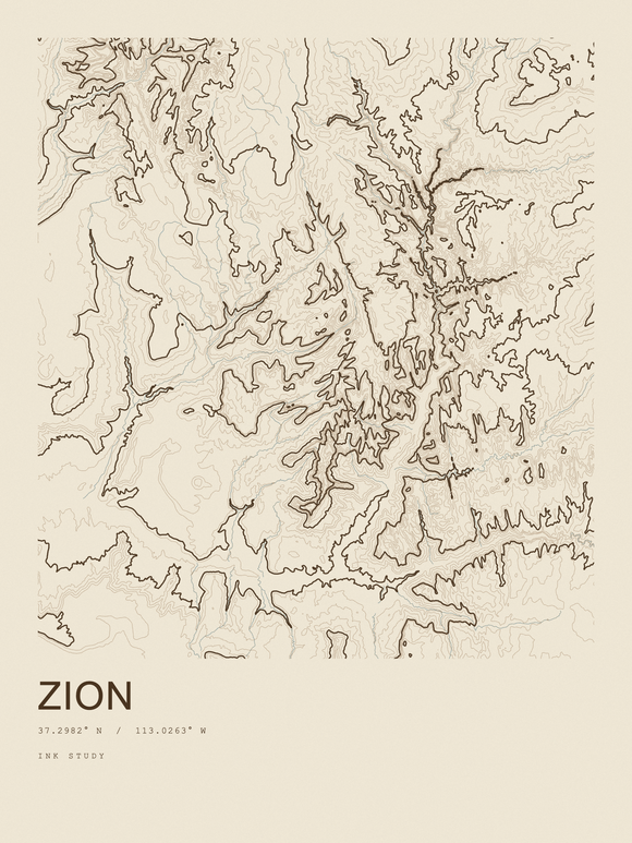 Zion — Ink print in Atlas Light