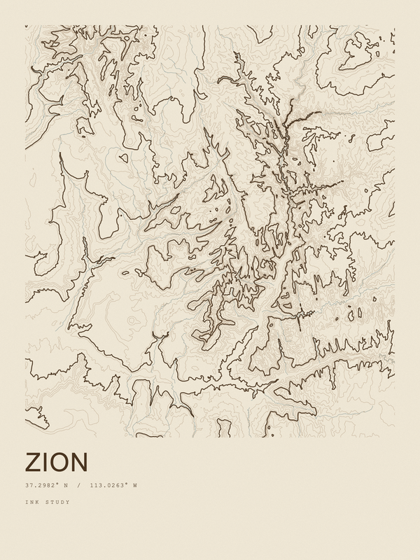 Zion — Ink print in Atlas Light