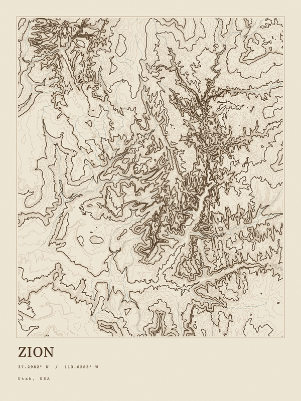 Zion — Ink print in Atlas Light