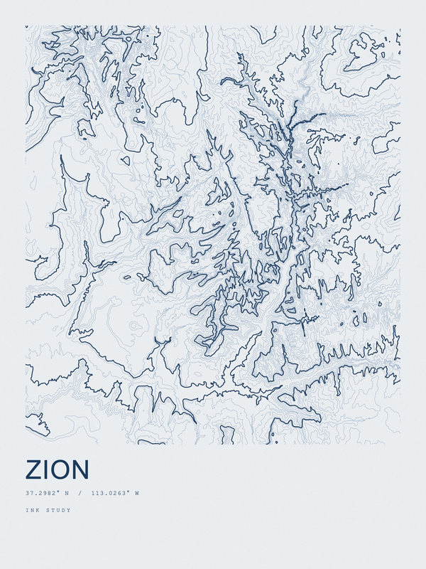 Zion — Ink print in Blueprint Light