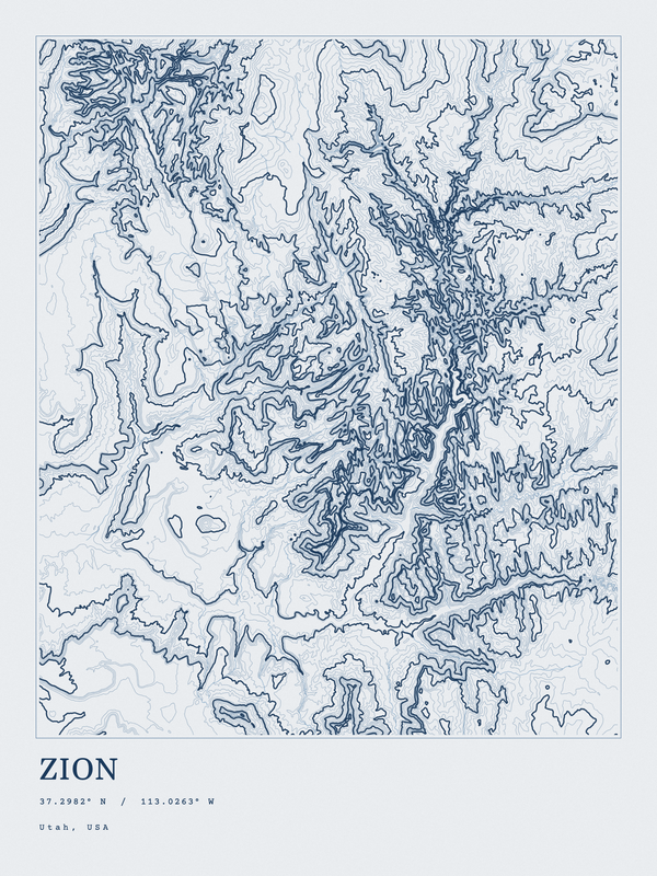 Zion — Ink print in Blueprint Light