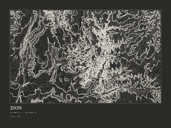 Zion — Ink print in Ink Dark (landscape)