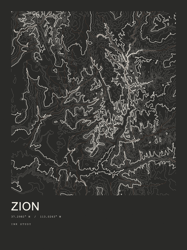 Zion — Ink print in Ink Dark