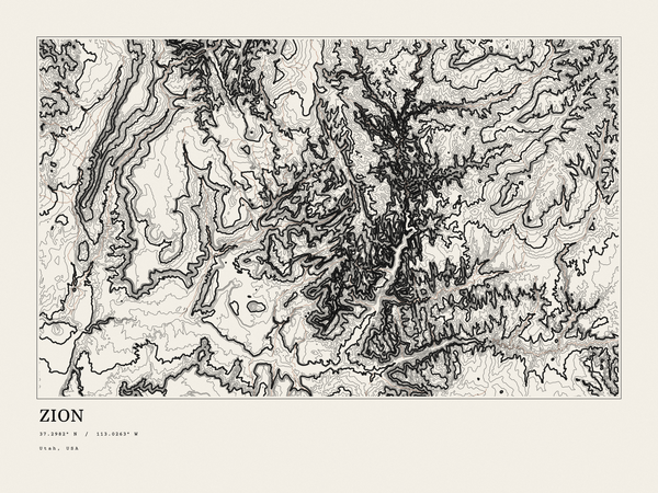 Zion — Ink print in Ink Light (landscape)