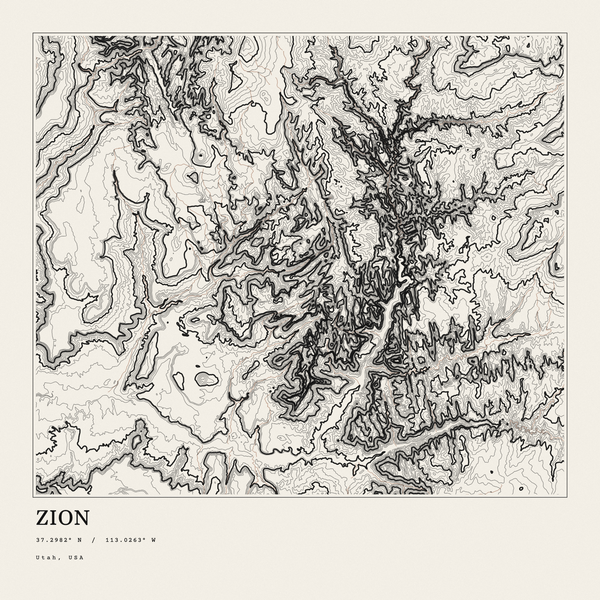 Zion — Ink print in Ink Light (square)
