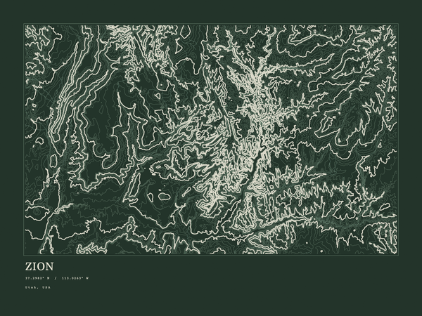 Zion — Ink print in Ranger Dark (landscape)