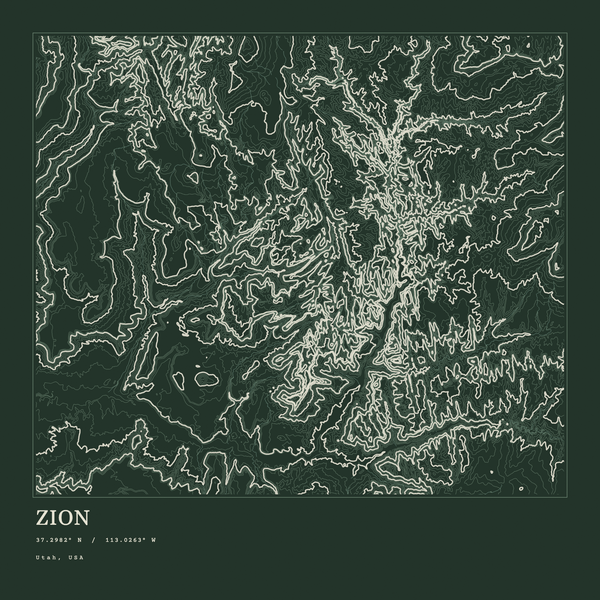 Zion — Ink print in Ranger Dark (square)
