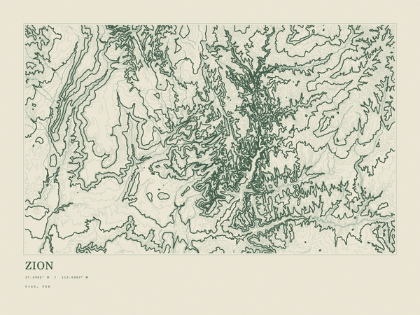 Zion — Ink print in Ranger Light (landscape)