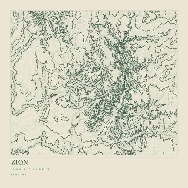 Zion — Ink print in Ranger Light (square)