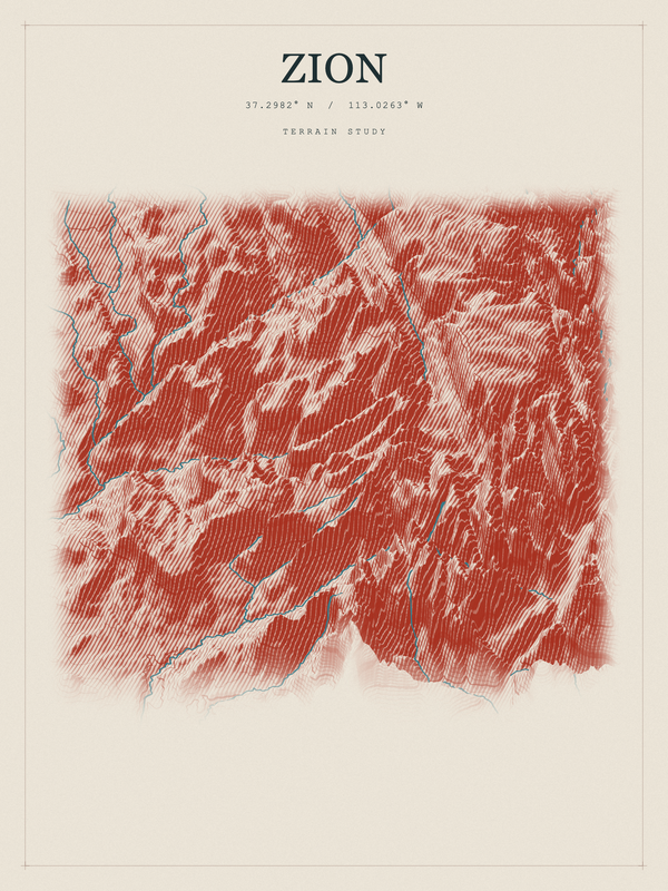 Zion — Red Relief print in Ember & Ochre