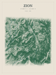 Zion — Red Relief print in Forest Floor