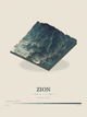 Zion — Terrain Relief print in Graphite