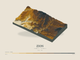 Zion — Terrain Relief print in Saffron & Slate (landscape)