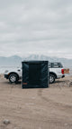 Black Rooftop Awning Room attached to a Ford Ranger truck